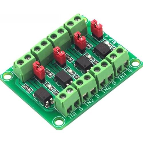 PC817 4 Channel Optocoupler Isolation Board Voltage Converter Adapter Module 3.6-30V Driver Photoelectric Isolated Module PC 817