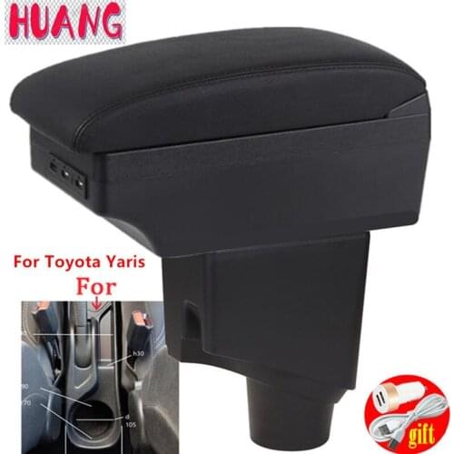For Toyota Yaris Armrest For Toyota Yaris hybrid Car Armrest box 2021 2020 2019 2018 Retrofit parts Interior Storage box USB LED