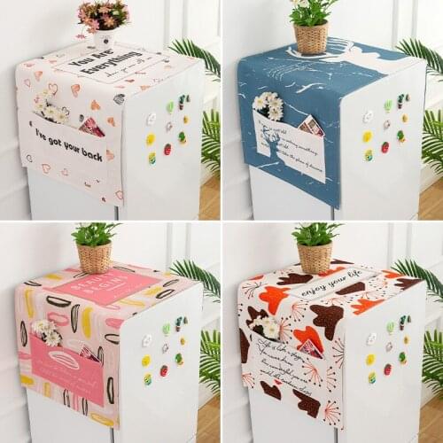 Washer Dust Cover Waterproof With Two Pockets For Microwave Home Organization Washer And Dryer Fridge Kitchen Decor