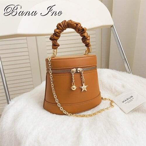 Luxury Handbag Women Bag Leather Bucket Bags For Women Crossbody Shoulder Bag Stone Pattern Female Handle Purse Female Bolso
