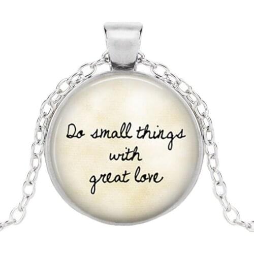 Do Small Things With Great Love Bible cabochon glass necklace Bible Scripture Quote Pendant Christ Faith Jewelry Christian gift