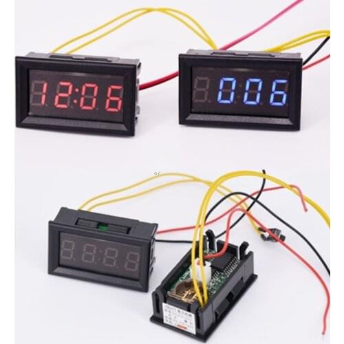 LED DIY Vehicle Electronic Clock KIT Car Motorcycle Timer LED Digital Display Power-off Memory DC4.5-30V Red Green Blue