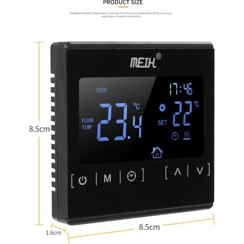 110V 120V 230V All Touch Screen Temperature Controller Thermoregulator Black Back Light Electric Heating Room Thermostat