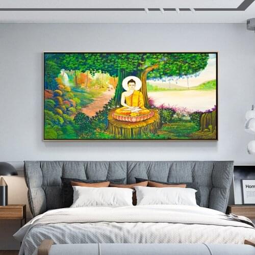 Traditional Thai style painting art on temple wall,Thailand.Generality in Thailand For Living Room Posters And Prints Modern Art