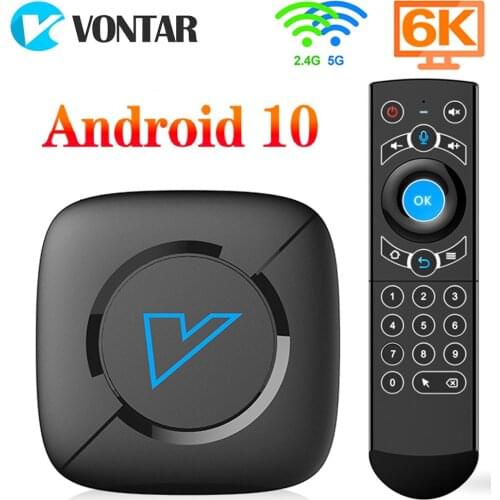 VONTAR V6 Smart TV Box Android 10 4G 64GB Support 1080p 4K 3D Dual wifi BT5.0 Google Voice Player Store Youtube Set Top Box