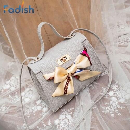 Women PU Leather Handbag Shoulder Lady Crossbody Bag Tote Messenger Satchel Purse with Scarf Decor JUL31