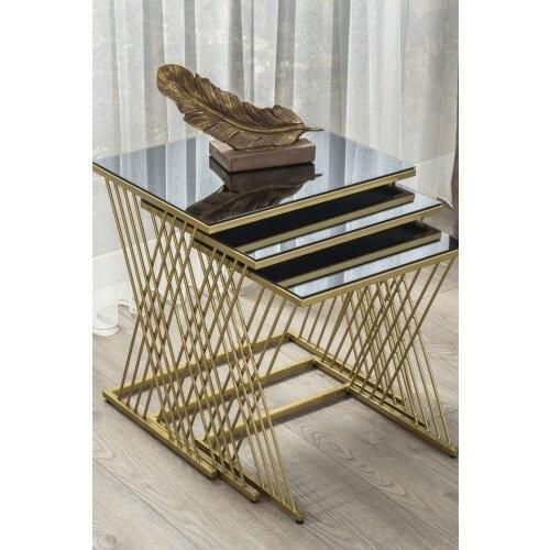 Venice Gold Metal Legs, Smoked Mirrored Zigon coffee table coffee tables table basse furniture living room table