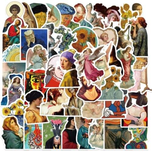 10/30/50Pcs Artists famous paintings Graffiti Waterproof Skateboard Travel Suitcase Phone Laptop Luggage Stickers DIY Kids