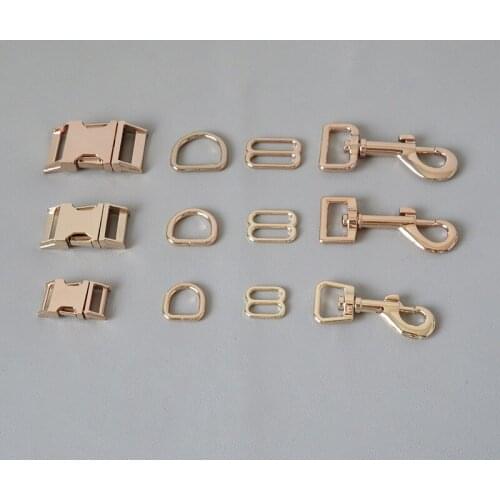 100Sets/Pack Metal Straps Slider D Ring Release Belt Buckle Snap Hook Clasp For Dog Collar Pacacord Leash Sewing Accessories