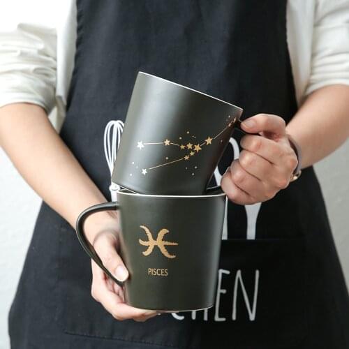 Zodiac 12 Constellation large capacity glass ceramic Sign Mug Cup office coffee cup