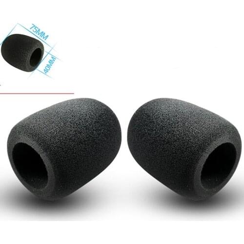 2 Pcs 75x60mm Studio Microphone Mic Foam Protective Cover Black