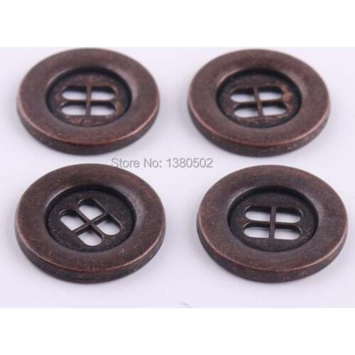 20pcs 4 Holes copper color antique metal blazer buttons 18mm round shape shirt button