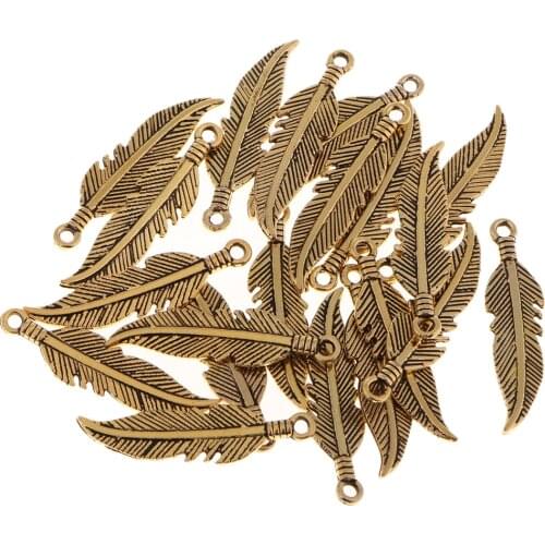 20 Pieces Antique Alloy Tree Leaf Charms Pendants for DIY Jewelry Making Necklace Bracelet Craft Accessories - 25x7mm