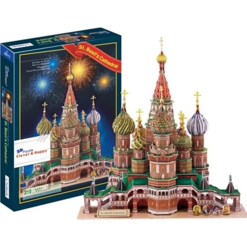 Russian St. Basils Cathedral ArchitectLearning 3D Paper DIY Jigsaw 3393 Puzzle Model Educational Toy Kits Children Boy Gift Toy