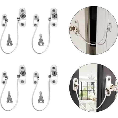 4Pcs/Set Baby Security Child Protection Lock Window Lock Stainless Steel Baby Door Retainers Infant Security Window Limiter