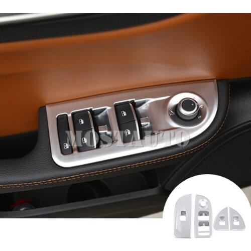 For Alfa Romeo Giulia ABS Car Door Armrest Window Switch Trim Cover 2017-2019 4pcs Car Decor Car Accessories Interior Car Trim