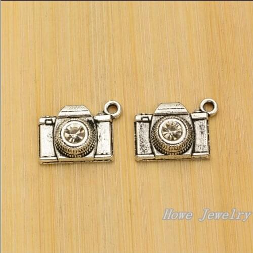 40 pcs Vintage Charms Camera Pendant Antique silver Fit Bracelets Necklace DIY Metal Jewelry Making