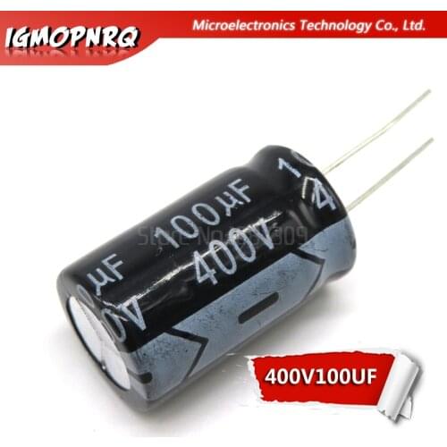 5PCS 400V100UF 18*30mm 100UF 400V 18x30mm Aluminum Electrolytic Capacitors DIP