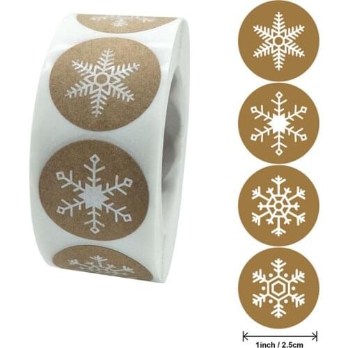 500Pcs/roll Christmas Gifts Packing Stickers DIY Kraft Handmade Baking Packaging Seal Labels Round Thank You Sticker
