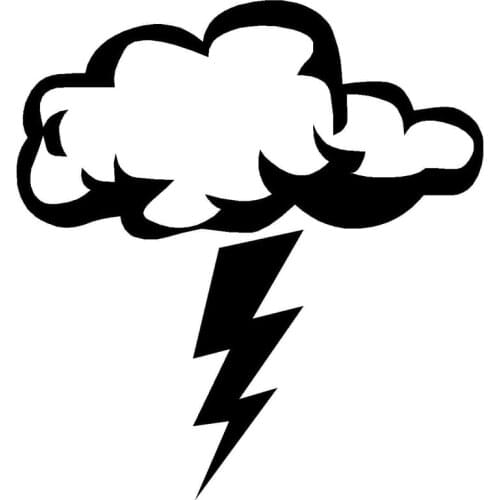 9.5CM*10.2CM Storm Cloud Lightning Fashion Vinyl Decals Stickers Car Styling Black/Silver S3-4874