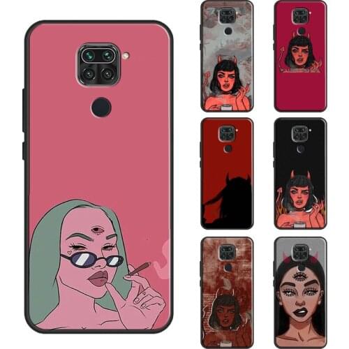 Lovely Bad Devil Girl Case For Xiaomi Redmi Note 10 Pro Note 8 9S 8T Note 9 Pro Coque For Redmi 9T 9C 9A 7A 8A
