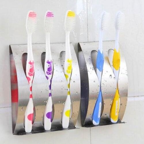 Stainless Steel Toothbrush Holder/Razor Stand No Drill Bathroom Shower Organizer