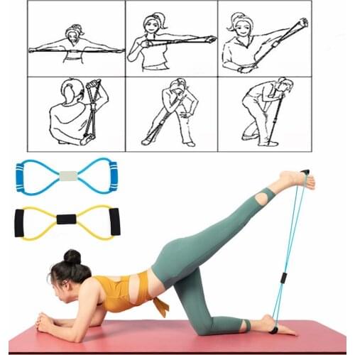 Pilates Workout Tension Rope Resistance Rubber Bands Chest Expander Back Stretch Yoga Stretching Elastic Bands Muscle Relaxation