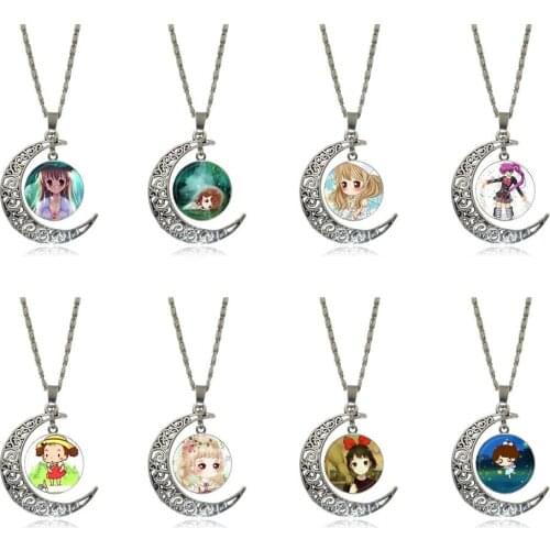 EJ Glaze Beautiful Cute Girls Necklace Fashion Long Chain With Crescent Shaped Necklace Jewelry For Girls Gift