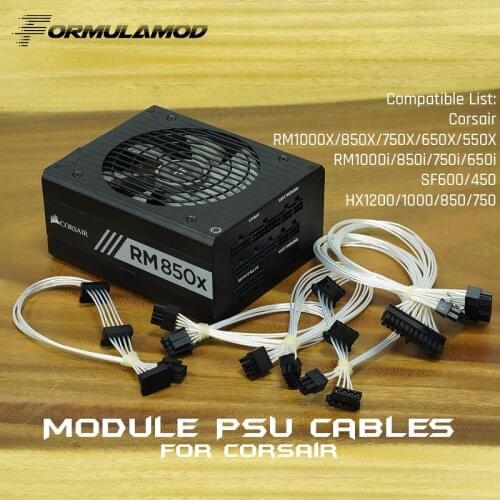 FormulaMod Fm-HDC-SL, Fully Modular PSU Cable, 18AWG Silver Plated, For Corsair RM/SF/HX Series Modular PSU