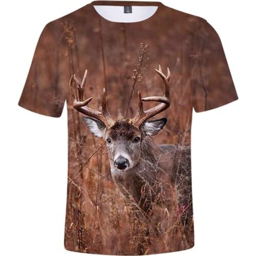 New Deer 3d Print T Shirt Summer Casual Cool T Shirt Men Women Fashion Oversized Short Sleeve Harajuku Streetwear Top Clothing