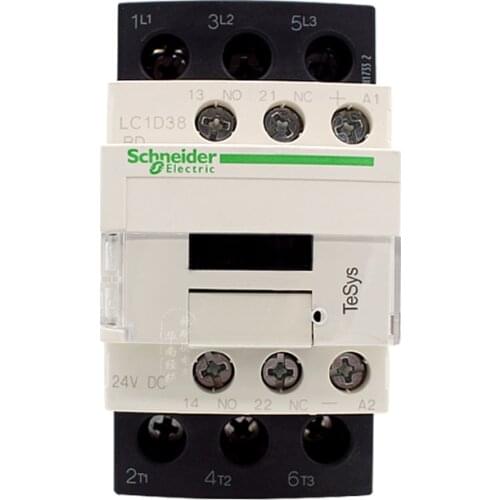 LC1D38BDC Three-pole contactor 3P 38A 220VDC one open and one close for AC load with power factor greater than or equal to 0.95