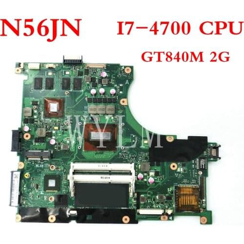 N56JN With I7-4700 CPU GT840M 2G mainboard REV 2.0 For ASUS N56J N56JN Laptop motherboard 60NB04Z0-MB3010-201