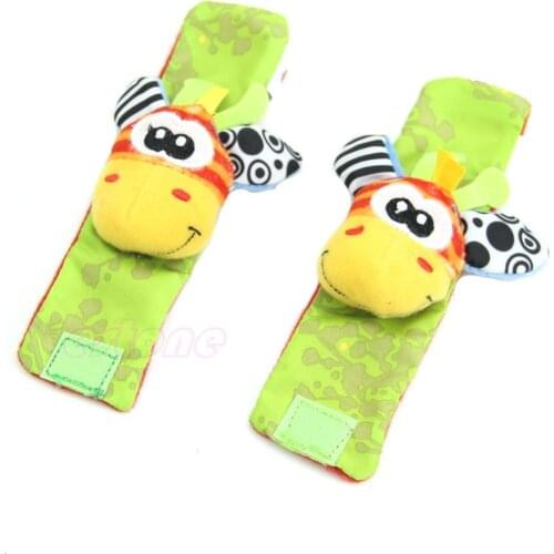 New Cotton Flannel Animal Infant Baby Kids Hand Wrist Bells Foot Sock Rattles Soft Toys