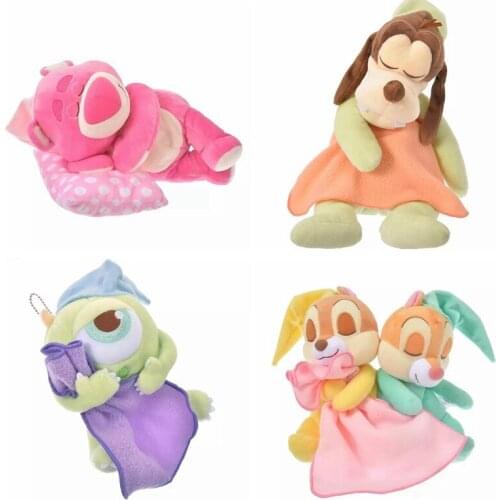 Disney Plush Doll Toy Lying Sleeping Chip 'n' Dale Mr.Q Mike Stitch Lotso Strawberry Bear Plush Toy Cute Animal Stuffed Toy Gift