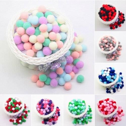 Mix Color Pompom 15mm Soft Pompones Fluffy Plush Crafts DIY Pom Poms Ball Furball Home Decor Sewing Supplies 20g