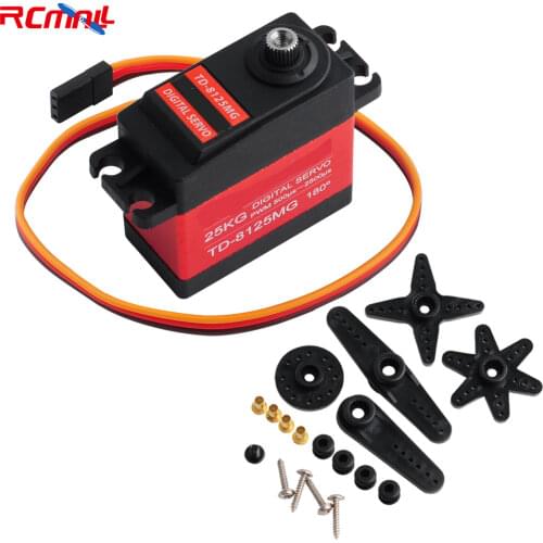 RCmall 25KG TD-8125 High Voltage Waterproof Digital Servo for RC Car 18T Robot Arm 180 Degree Servo