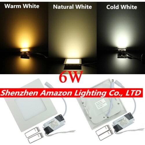 Lowest price! Ultra Thin LED Panel Light 6W Recessed LED Ceiling Downlight light 85-265V Warm White/Natural White/Cold White