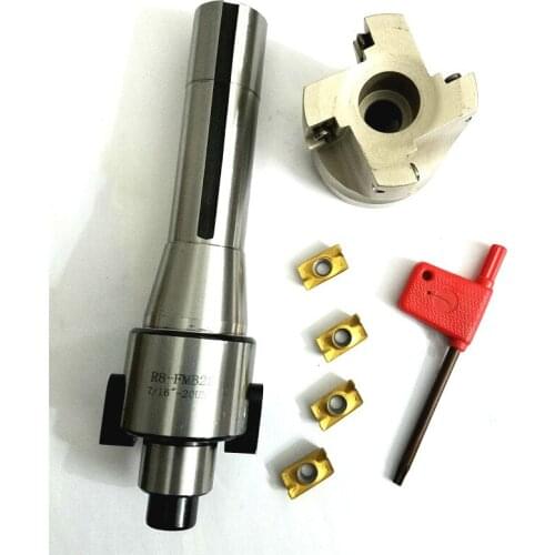 400R Face End Mill Cutter + R8 FMB22 Arbor + 4pcs APMT1604 Carbide Inserts with Wrench For Milling Tools