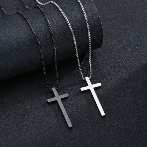 Vintage Gothic Pendants Cross Necklace Cool Street Style Necklaces For Men Women Unusual Chain On the Neck Chains Punk Jewelry
