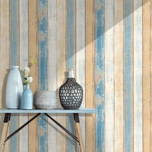 Mediterranean Wood Grain Paper Waterproof Self-adhesive Wallpaper Instant Sticker Living Room Bedroom Wall Renovation Wallpaper