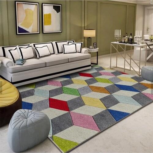 High Quality Abstract Art Lattice Carpet For Living Room Bedroom Anti-slip Floor Mat Fashion Kitchen Carpet Area Rugs