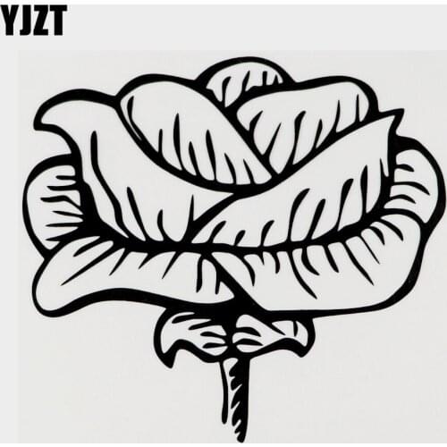 YJZT 13.8CM×12.6CM For Plant Flowers Vinyl High-quality Car Sticker Decal Black/Silver 18B-0180