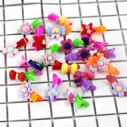 10Pcs/lot Korean New Fruit Hair Clip Kids Headband Acrylic Sweet Hair Accessories Boutique Flower Barrettes Girl Gift