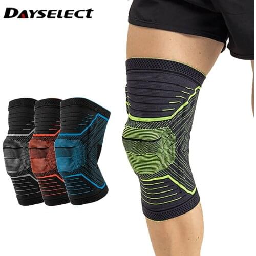 1Pcs Silicone Knee Pads Non-Slip Breathable Basketball Weightlifting Spring Support Men And Women Professional Sports Knee Pads