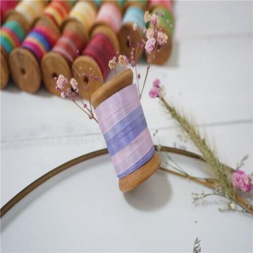 7mmX10m/roll by woodenspool 100% pure silk embroidery ribbon thin taffeta high quality silk ribbon Anya Ribbon Handcraft