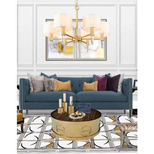 American copper living room chandelier light luxury atmosphere simple dining room study bedroom designer club lighting