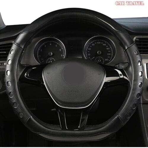 CAR TRAVEL Microfiber Leather Car Steering Wheel Cover For Mitsubishi ASX Outlander Lancer Pajero L200 Mirage Triton Attrage