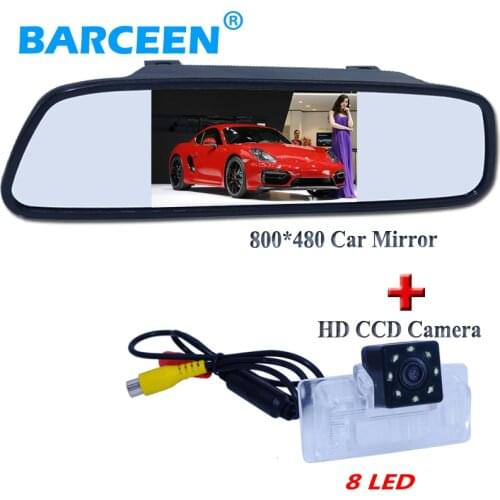 4.3" car rearview mirror 800*480 with special 8 led car rear reversing camera apply for Nissan Almera /TEANA / Sylphy Altima