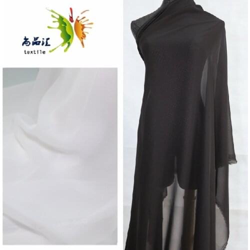 Black White 100D Chiffon Yarn Riblet Lining Fabric Ancient Dress Ruskirt Gauze Curtain For Shooting Material