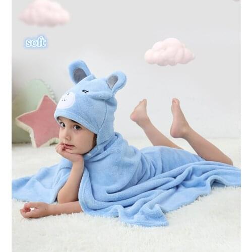 Baby Childrens bathrobes autumn and winter boys and girls shower clothes flannel bath towel soft safe kids bathrobes